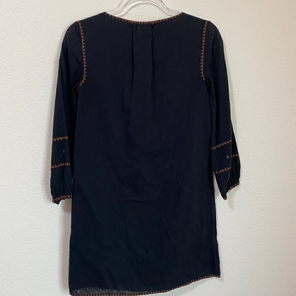 Madewell Embroidered Signal Boho Shift Dress F9478 3/4-Sleeve Tassel - Picture 8 of 8